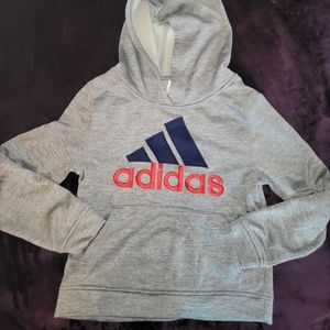 Boys Adidas Gray Logo Hoodie